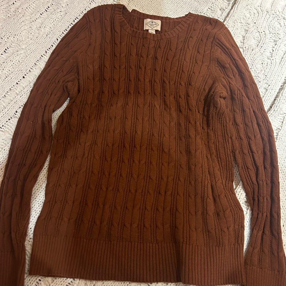 St Johns Bay Brown Cable Knit Sweater